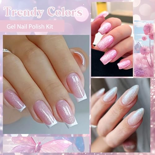 Set de 6 Esmaltes de Gel con Brillo Nude Rosado miniatura 2