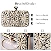 CORIOS Strass Blume Clutch Damen Diamant Abendtasche Glitter Kristall Handtasche Elegant Schultertasche Klein Tasche Glänzend Umhängetasche für Geburtstag Cocktailparty Tanzparty Abendparty Silber #3