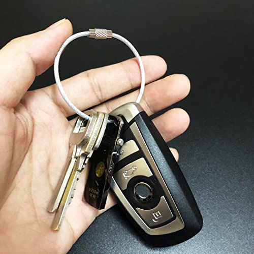 30 Pcs Colored Nylon Coated Stainless Steel Metal Wire Keychains, Ckanday 3 Sizes 4" 6" 7.8" Cable Keyrings 2Mm Key Rings Loops With Stainless Steel Connecter For Hiking Luggage Id Tags -5 Colors #TOP5