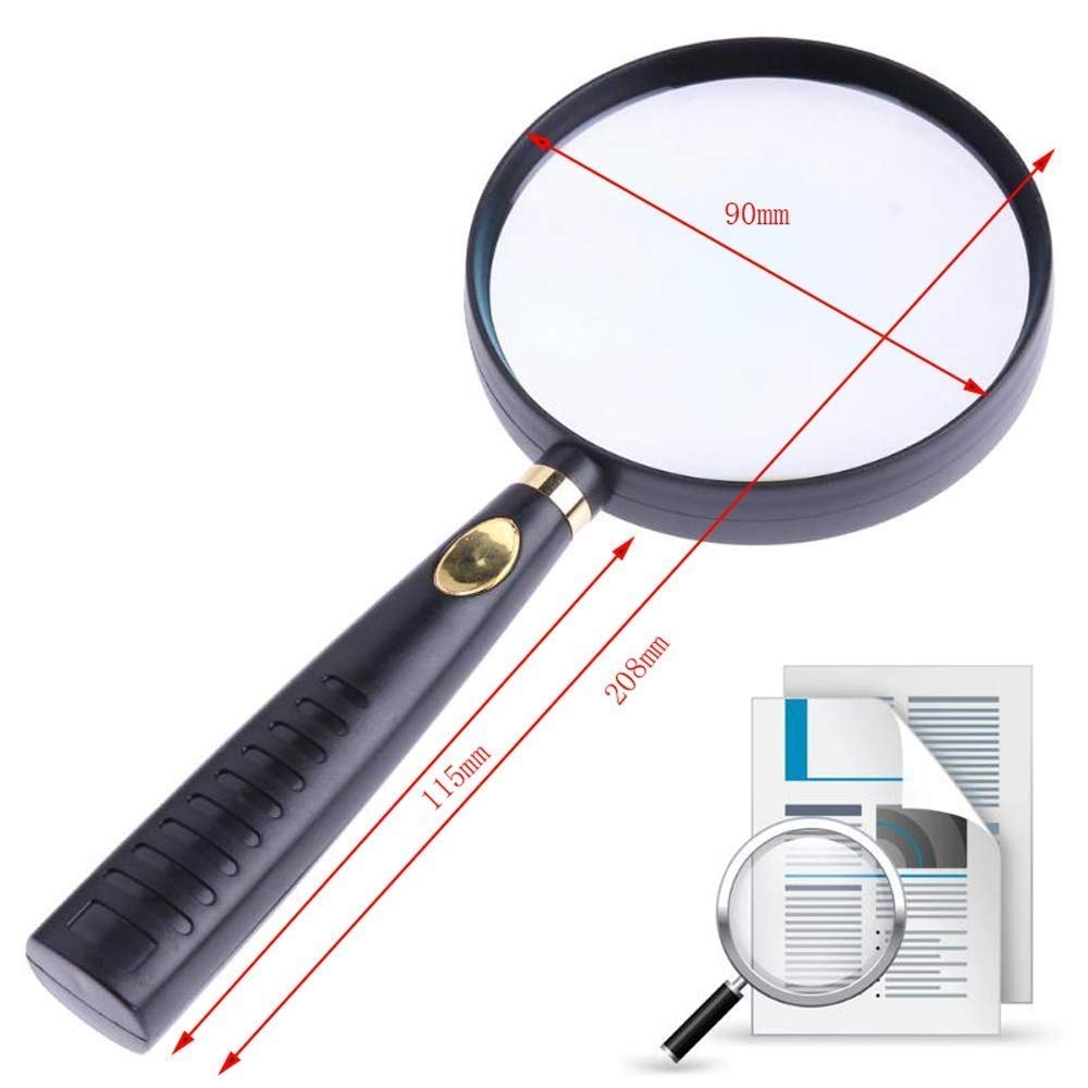 Loupes Loupe portative en Verre HD 10X Lentille de loupe en Verre véritable Optique Haute définition pour la Lecture Microscope extérieur, lentilles optiques protégeant la vis
