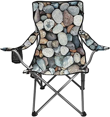 XYZCANDO Portable Beach Folding Chairs, Outdoor Chair with Stone Pattern, Easy to Place, Portable for Outdoor, Indoor, Causal Style