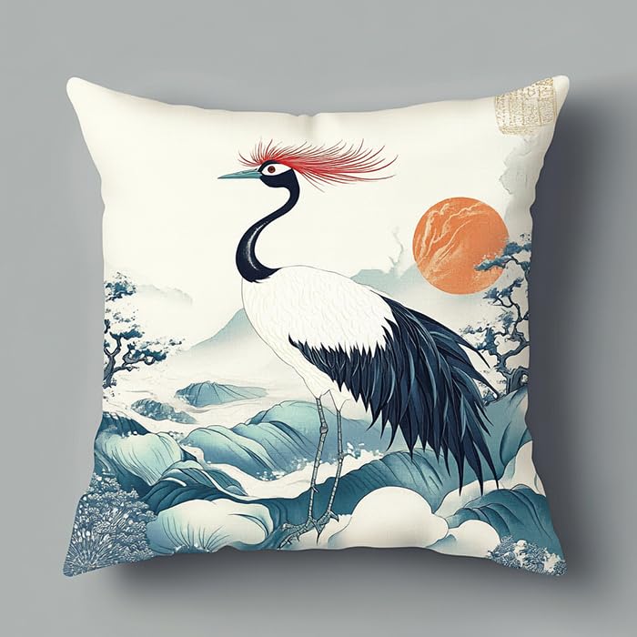 Point de croix kit complet coussin grue chinoise broderie adultes débutants coton