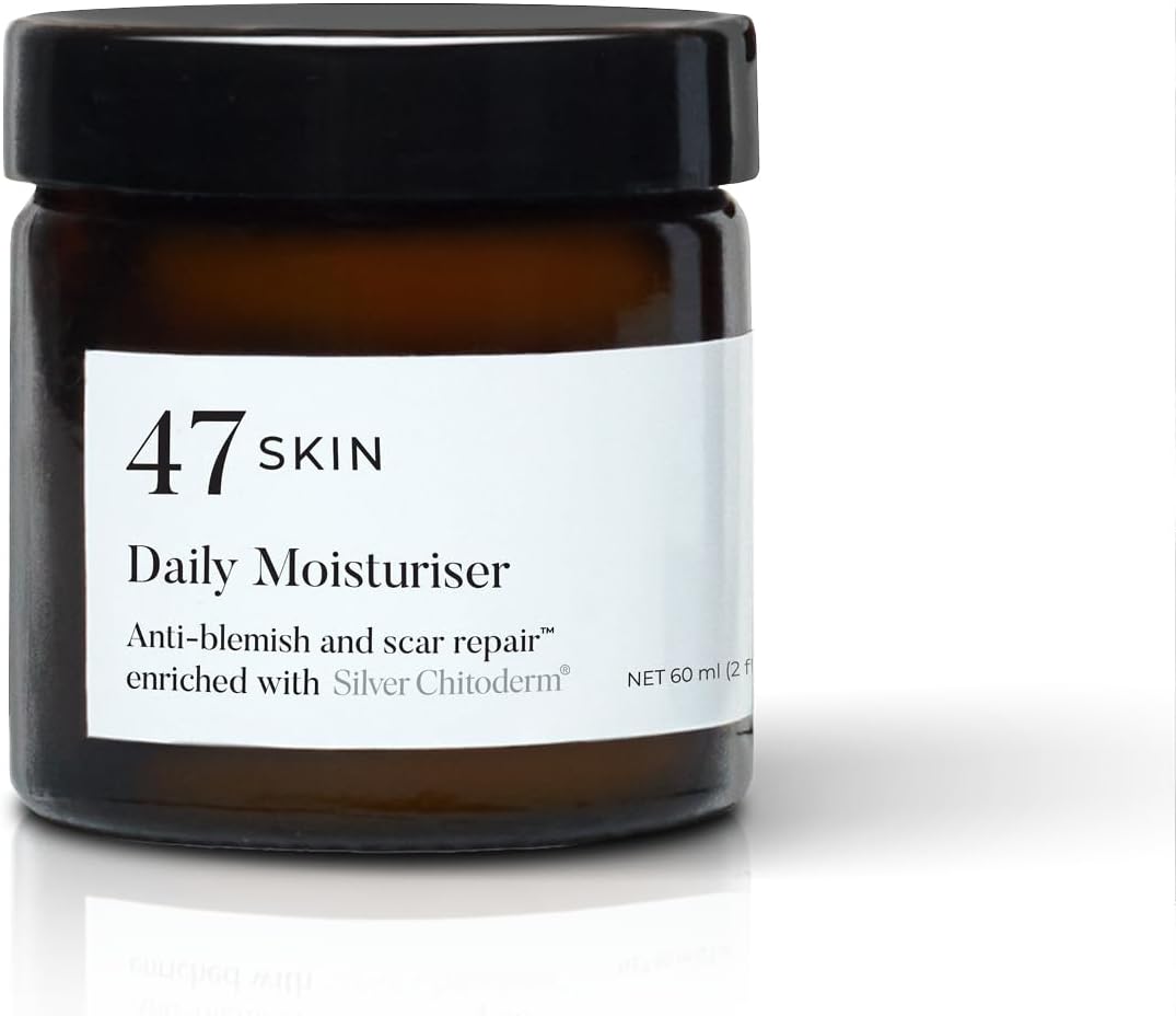 47 SkinAnti-blemish & scar repair Daily Moisturiser enriched with Silver Chitoderm for All Skin Types, Clear Skin Moisturiser, 60ml