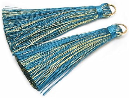 CHENGRUI 7.7CM Golden Loop Silk Tassels For Jewelry Making,Diy,Jewelry Accessories,Pack Of 6 Pcs