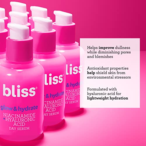 Bliss Glow & Hydrate Hyaluronic Acid Day Facial Serum | Improves Dullness And Hydrates Skin For Glowing Radiance | Clean | Paraben Free | Cruelty-Free | Vegan | 1 Oz #TOP1