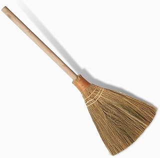 Natural Whisk Sweeping Hand Handle Broom - Vietnamese Broom for Cleaning, Wedding, Decorative Broom - Whisk Broom 11.81" Width,26" Length