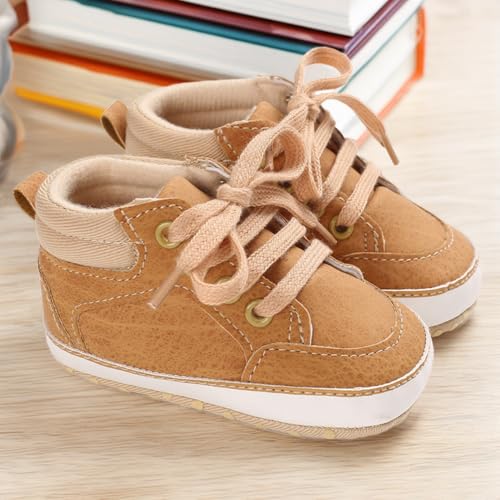 CENCIRILY Baby Boys Girls High Top Sneakers Soft Soles Anti Skid Infant Ankle Shoes Toddler Prewalker First Walking Crib Shoes by CENCIRILY - Image 3