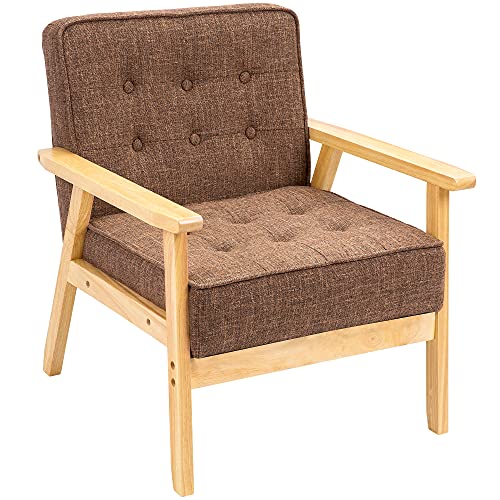 lifesia ソファ カウチ ソファー 1人掛け ファブリック 肘付き 天然木脚 幅64cm 一人暮らし シンプル 北欧 ナチュラル ブラウン 170F