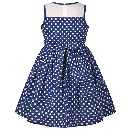 Sunny Fashion Girls Dress Turn-Down Collar Checkered Black White Summer 7-142