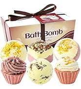 6 Pieces Dessert Bath Bombs Gift Set, Assorted Spa Fizzies with Natural Essential Oils, Handmade ...