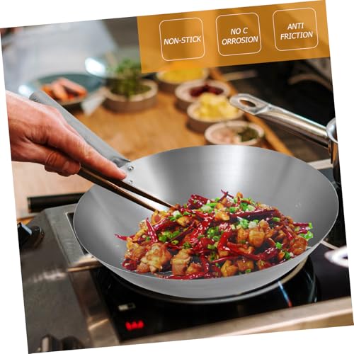Wok de acero inoxidable con mango PRETYZOOM miniatura 4