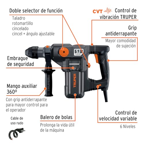 Roto Martillos Y Taladros, Tools rotomartillo sds Marca TRUPER (2)