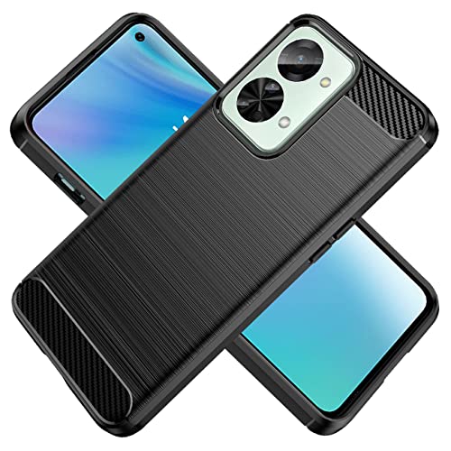 KOARWVC Capa de telefone para OnePlus Nord 2T, OnePlus 2T CPH2399, capa de fibra de carbono, à prova de choque, resistente, antiarranhões, capa traseira de TPU macio para OnePlus Nord 2T (preto)