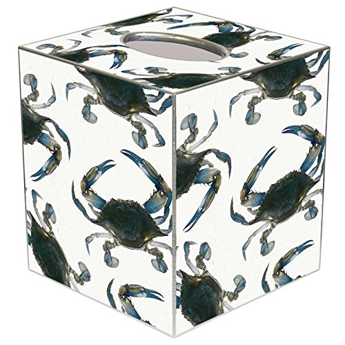 Blue Crabs Paper Mache Tissue Box Cover