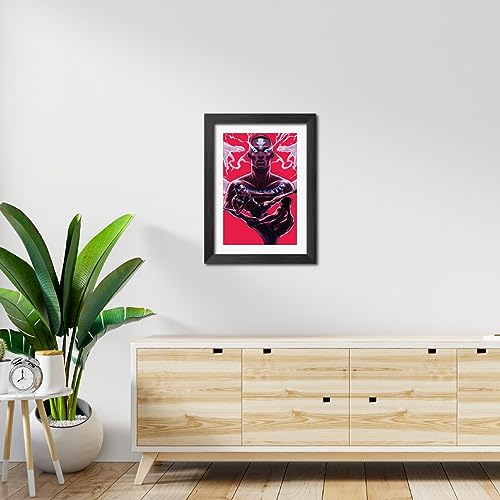Image of TenorArts Israel Adesanya MMA Poster Frame Fighter Boxer Laminated Photo Framed Painting with Matt Finish Black Textures (12 inches x 9inches)