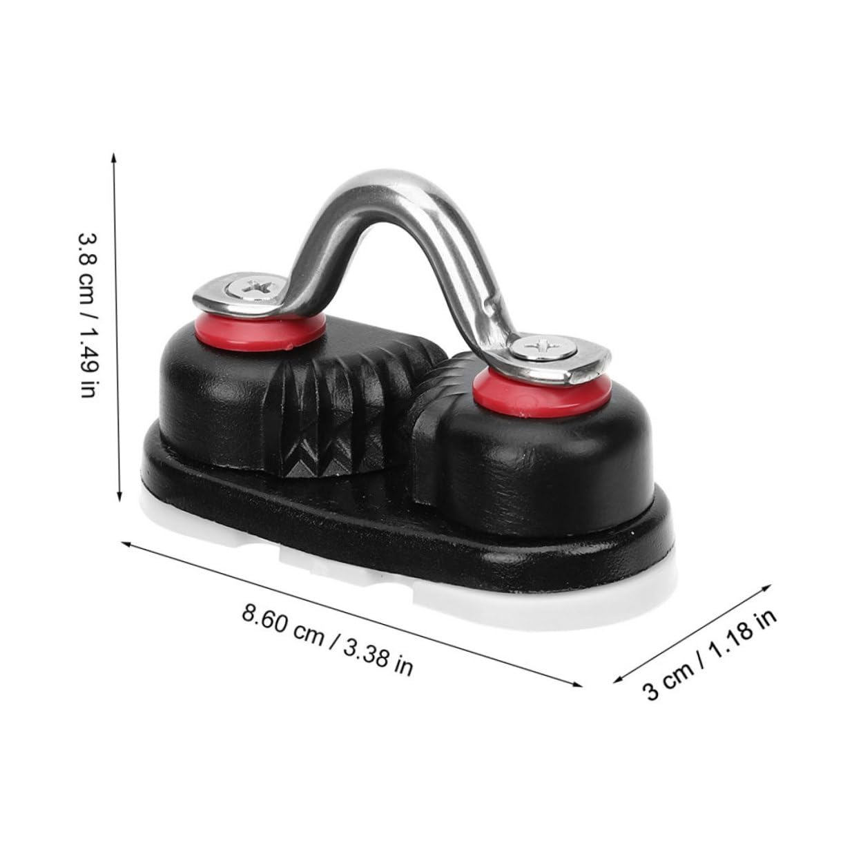 GALPADA 2Pcs Cam Cleat Durable Aluminum Alloy Rope Cleat with Guiding Ring for Kayak and Sailboat Compact Design for Secure Line Locking and