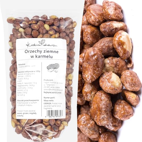 Cacahuètes Caramélisées Croquantes – Enrobées de Sucre Doré – Snack Gourmand, Source de Protéines Végétales 1 Kilogramme | KUCHNIA ZDROWIA