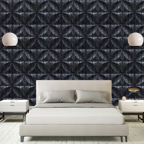 Image of Kayra Decor PVC Wall Panel Butterfly Design Thunder Black Color 19.7 inch x 19.7 inch (Pack of 40) - Covers 107.80 Sq. Ft.