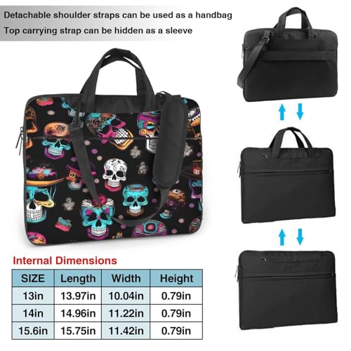 Funda para portátil estampada Sugar and Skulls con correa de hombro extraíble 6