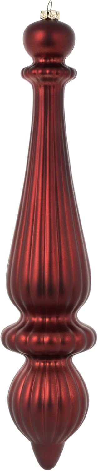Vickerman 14" Burgundy Matte Finial Drop Christmas Ornament. There are 2 Ornaments per Pack.