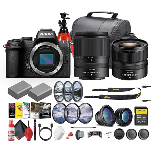 Image of Nikon Z50 II Compact Lightweight Mirrorless Camera with 18-140mm f/3.5-6.3 Lens Kit (NIZ5021814LK) + Nikon 12-28mm Lens + 64GB Memory Card + EN-EL25 Battery + 67mm Telephoto Lens + More