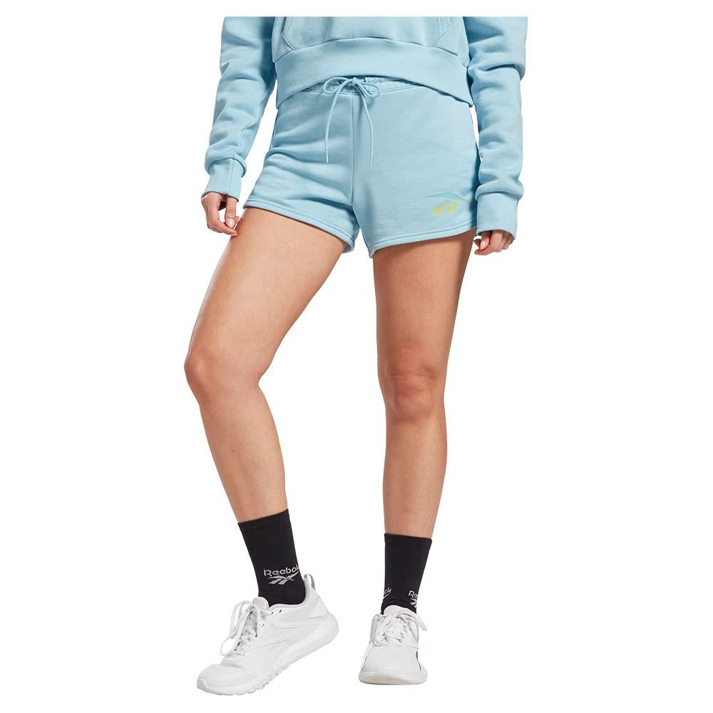 Reebok Women's Doorbuster Identity French Terry Shorts, Blue Pearl, M