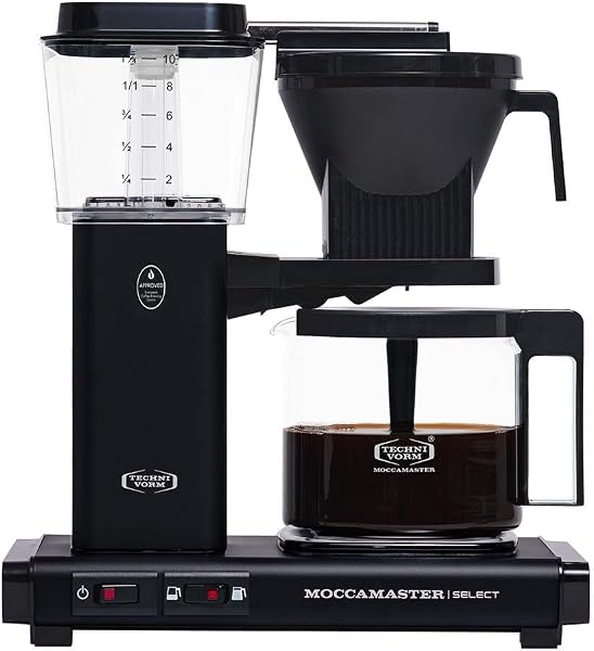 Moccamaster KBG Select, Kaffeemaschine, Filtermaschine Kaffee, Retro, Matt Black, 1.25L - 1