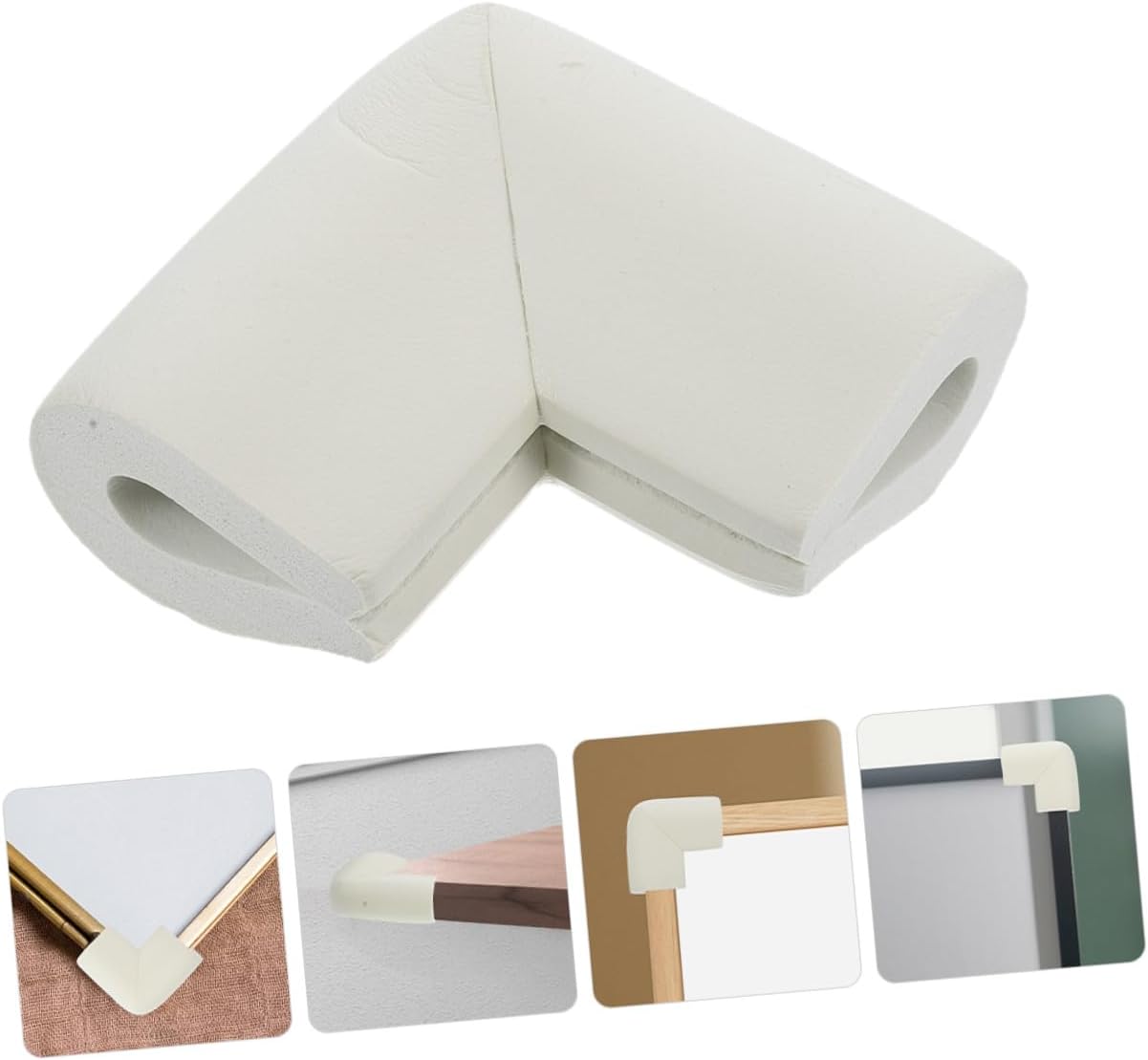 INOOMP 20 Pcs White Furniture Corner Protectors U-Shaped Edge Guards Foam Safety Bumpers for Moving Transport and Childproofing Tables and Frames