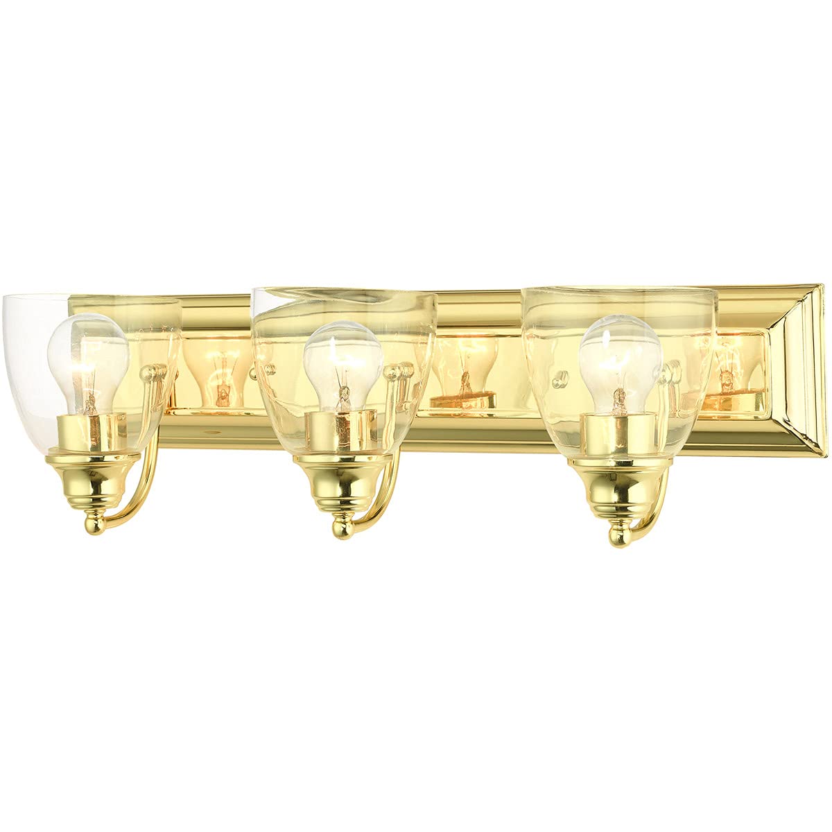 Livex Lighting 17073-02 Birmingham - 3 Light Bath Vanity, Polished Brass Finish with Clear Glass