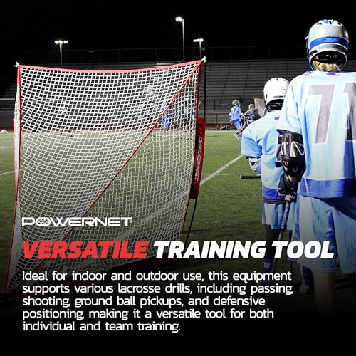 Image of PowerNet Portable Lacrosse Goal | Quick and Easy 2 Minute Setup No Tools Required | Perfect for Practice or Scrimmages | Bow Style Frame | Bag Included