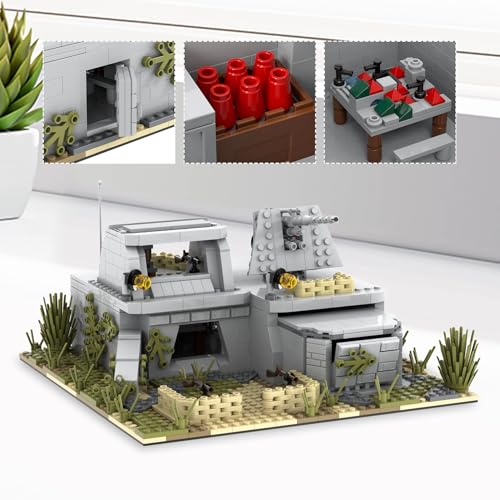 Image of WW2 Military Battle Fort Building Block Set(928PCS). Suitable for Secondary Creation.Build Different Combat Buildings.