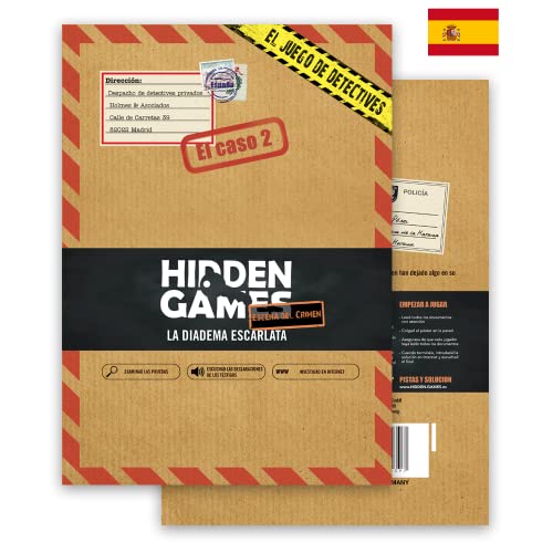 Hidden Games Escena del Crimen - El 2do Caso - LA Diadema Escarlata - Español - Juego Realista de escenas del Crimen, emocionante Juego de Detectives, Juego Escape Room