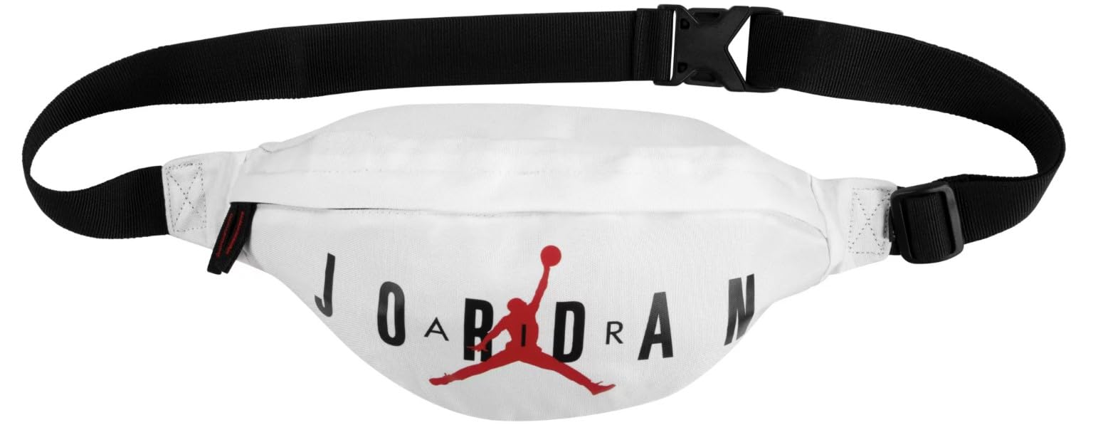 NIKE unisex-adult Heritage Hip Pack Bag, Black/Black/White, Misc (White/Red)