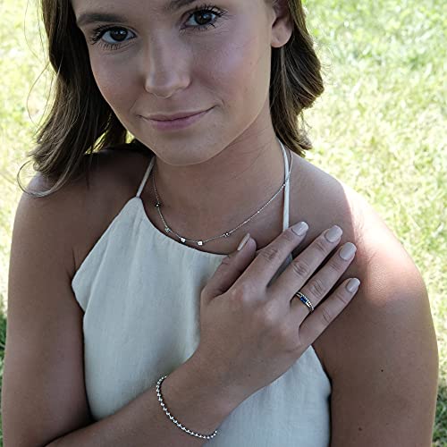 BLOSSOM & HUE Stacking Ring for Women Teens & Girls [18K Gold Plated on .925 Sterling Silver] - Dainty Beaded Band [Hypoallergenic]3