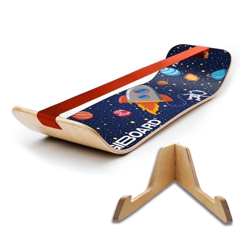 GIBBON SlackBoard - GiBoard Balance Board Kids & Adults - Slackline Balance Trainer - Slack Board Core Workout Equipment Home Gym Training - Standing Desk Exercise - Yoga, Agility, Pilates & More