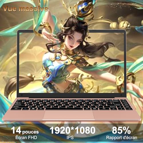 Pc Portable Win11 NOTODD 14 Pouces avec SSD 256Go et Clavier AZERTY