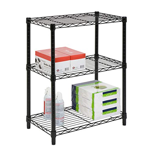 Honey-Can-Do 3-Tier Heavy Duty Adjustable Shelving Unit, Black #TOP3