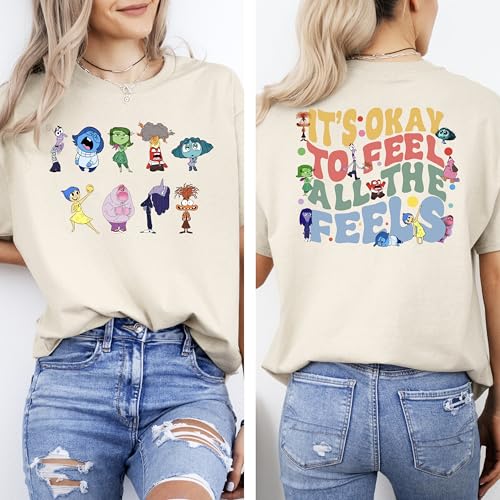 It's Okay to Feel All the Feels Shirt and Sweatshirt, Inside out 2 shirt, Inside Out Shirt, Inside out Halloween Costume Multicolor3