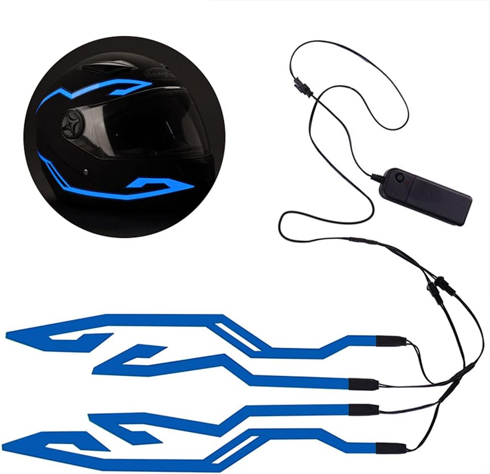 4PCS Motorcycle Helmet Light, Night Riding Signal Helmet EL Light, 3 Mode Led Helmet Light Strip Decoration Accessories Kit for Motorcycle