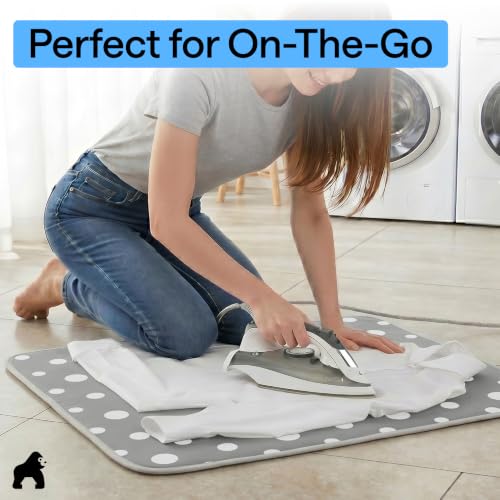 Image of Gorilla Grip Premium Ironing Pad, Magnetic Laundry Pad, 28 x 24 Inch, Heat and Scorch Resistant, Iron Board Mat for Table Top, Washer, Dryer, Durable Pads Great for Travel, Dots