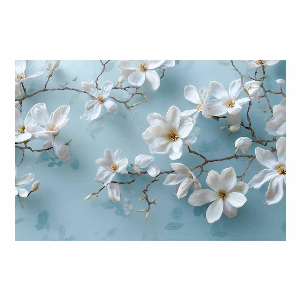 ZAMAEIU Nature Wall Art Branch-bursting blossomss decorative home accessories, paintings wall art,For living room, bedroom, Apartment Corridor Office etc.(white)-60x90cm Unframed