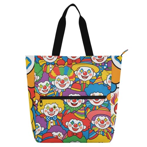 Bolsa de mano para niños y adultos con lindo payaso infantil de dibujos