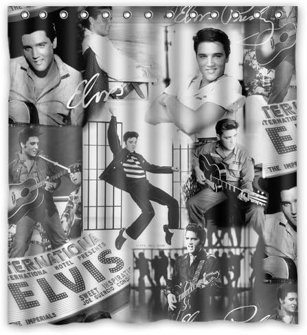 Fashion press Flawless Gorgeous Creative Elvis Aron Presley Shower Retro Curtain Shower 100% WaterProof Polyester Fabric 66" x 72" Inches Standard