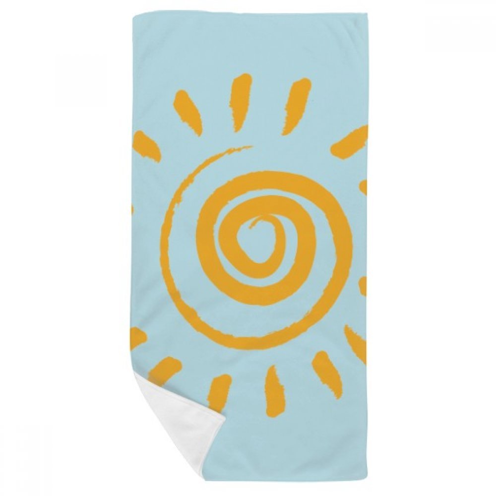 Serviette de bain soleil jaune 35x70cm contre les irritations du visage
