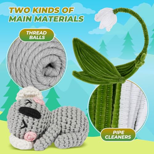 Image of MOREJMTT Crochet Kit for Beginners, Crochet Animal Kits,Crocheting Kit for Starters, Learn to Crochet with Step-by-Step Video Tutorials, Beginner Crochet Kit for Adults(2 Pack Koala)