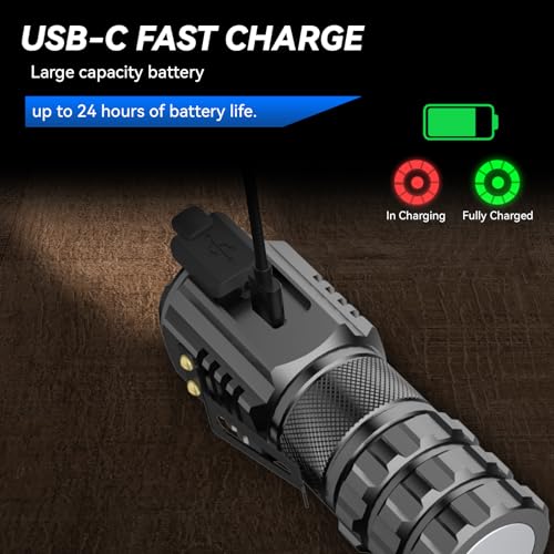 2-Pack XC06 Mini Flashlight Rechargeable,Pocket Flashlight with Magnet,Super Bright Small Compact Flashlight,5 Modes EDC Flashlight for Camping,Emergency.