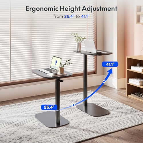 Image of FLEXISPOT Adjustable C Table, Mobile Snack Side End Table Sofa Couch Bedside Table Laptop Cart TV Tray Night Stand Small Space Side Table(23.6 inch W x 13.8 inch D,Black)