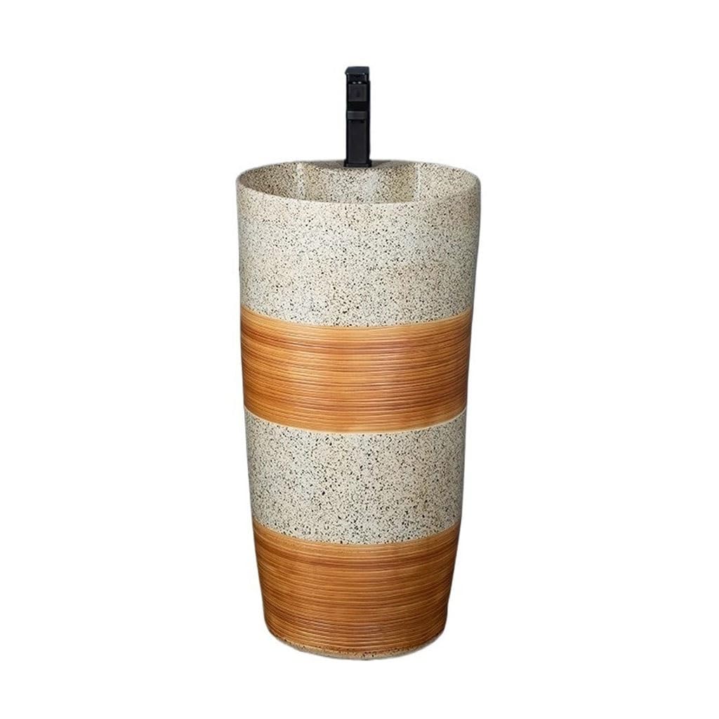 AYCDL Pedestal Sink Household Wash Basin Floor-Standing Column Basin Integrated Ceramic Column Basin Outdoor Balcony Column Wash Basin Bathroom Pedestal Sin