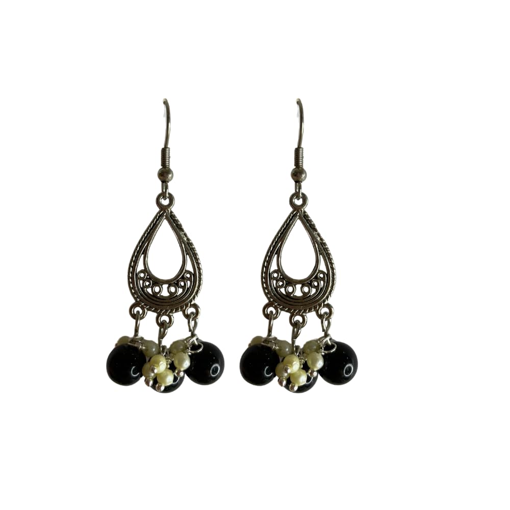 See full amazon price history chart for Oxidised Silver Chandbali Earrings with Black White Accents for Women and Girls | 1 pair | Handmade and Unique Oxidised Silver Chandbali Earrings with Black White Accents for Women and Girls | 1 pair | Handmade and Unique (B0DG313S42) Amazon Price History, Amazon Price Tracker