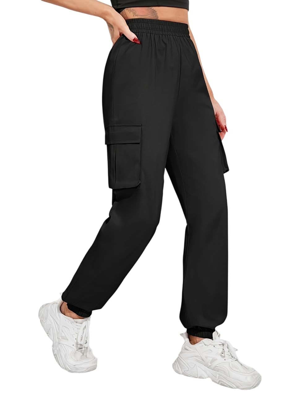 dockstreet Women Cargo Joggers in Pure Thick Hosiery Soft Cottonfor a Relaxed Feel/Multipurpose in Their use for Athletic, Casual, Everyday wear and Suitable for All Seasons-picture-25